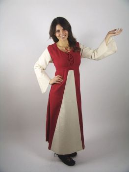 4048 Zweifarbiges Baumwoll-Kleid