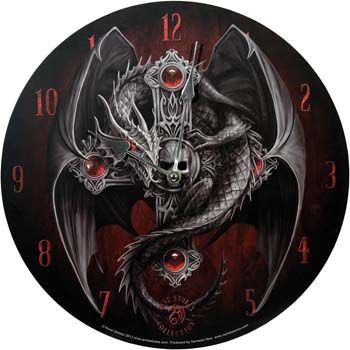 Wanduhr - Gothic Guardian by Anne Stokes