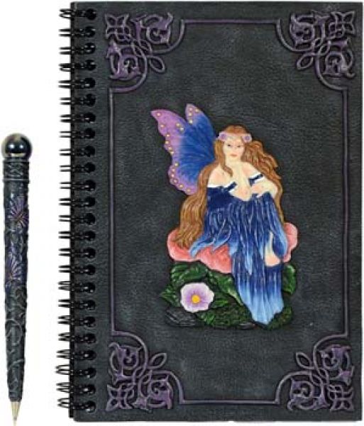 Notizbuch Elfe blau mit Kugelschreiber