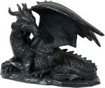 Drachen Figur schwarz liegend